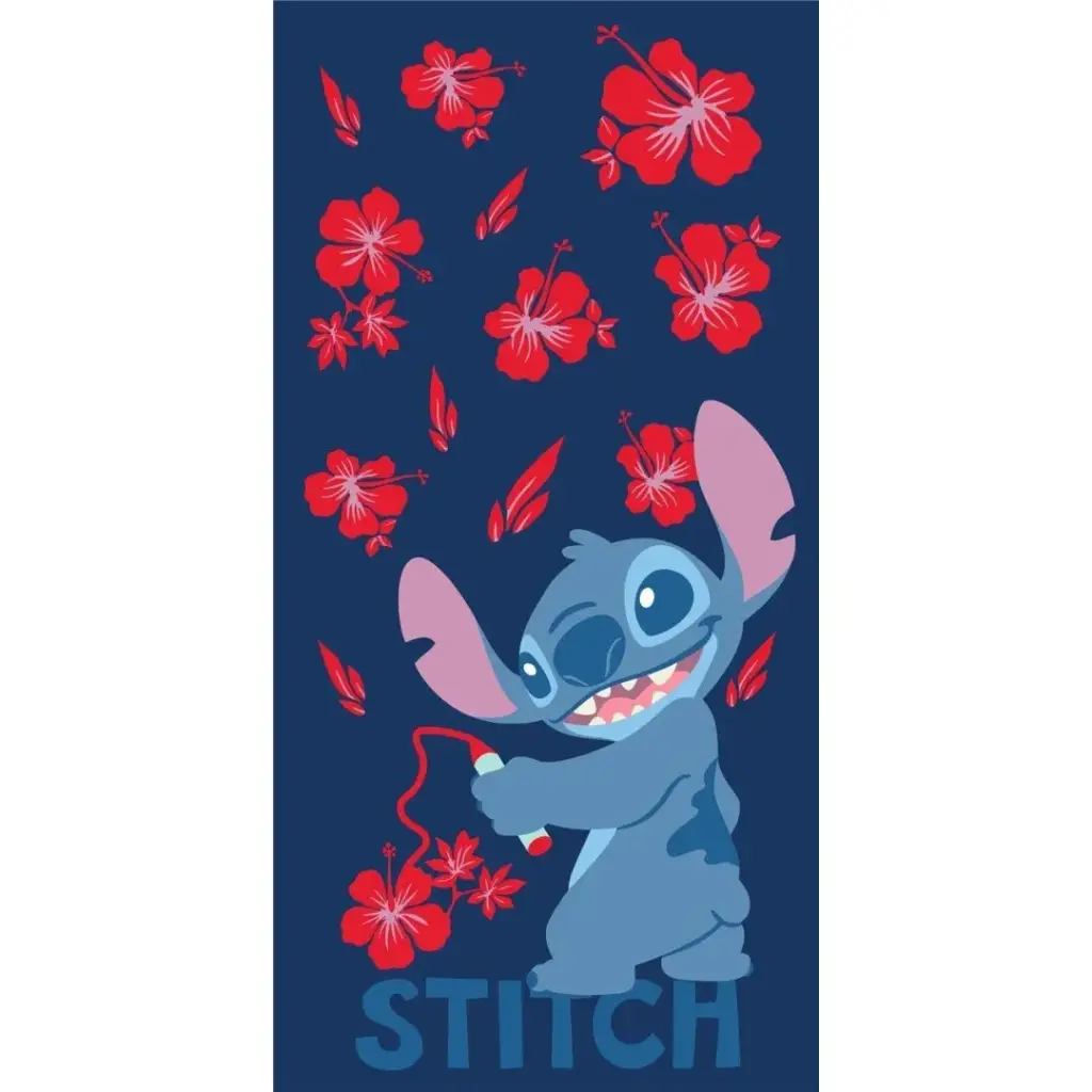 DISNEY - Stitch "Fleurs rouges" - Serviette de Plage 90x170cm