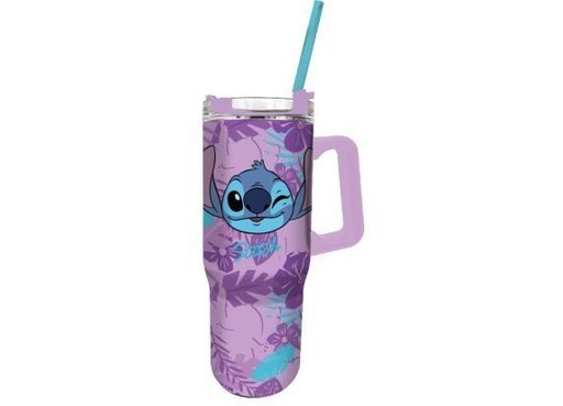 STITCH - Purple Flower - Mug de Voyage XXL - Format 1,16 L